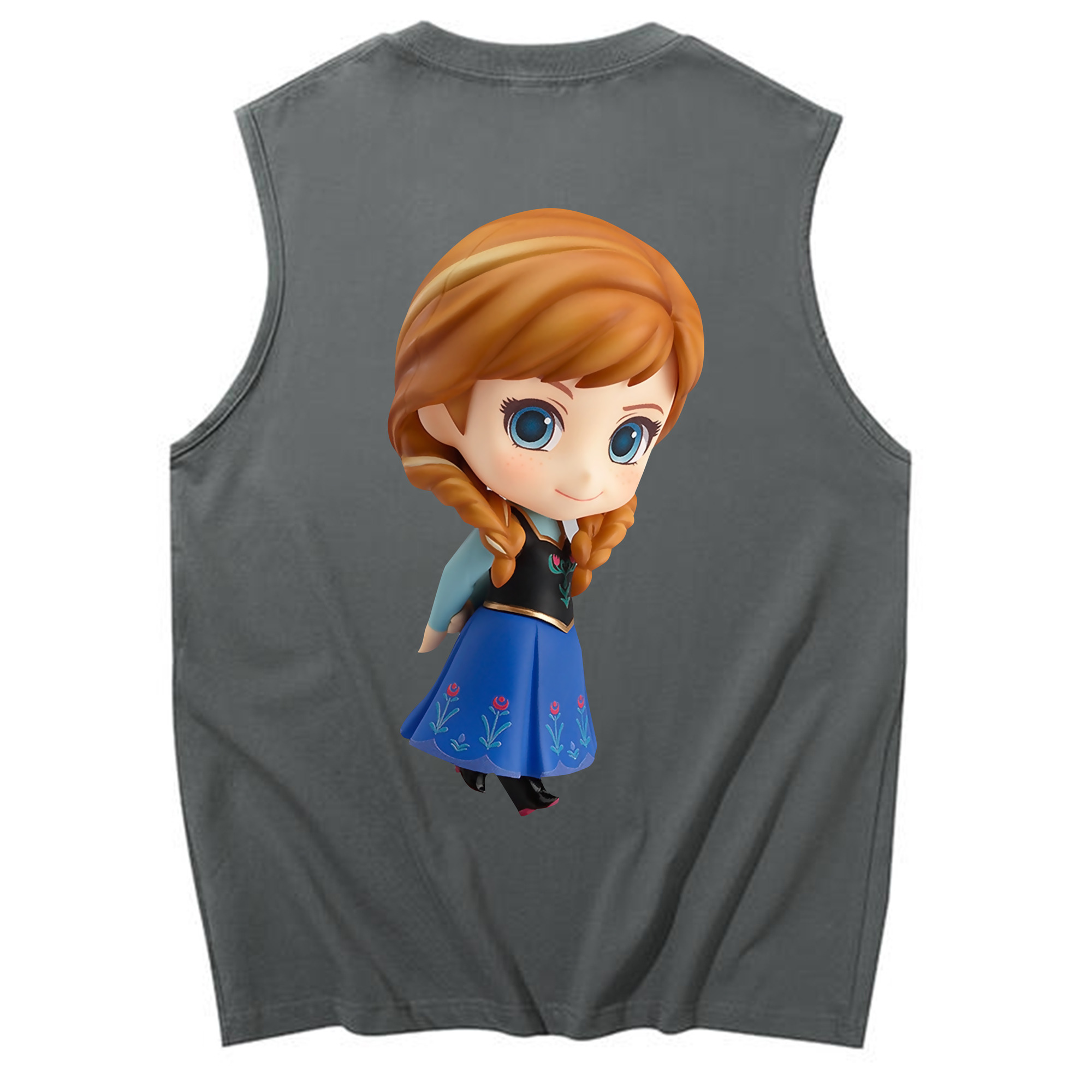 （画像用） アナと雪の女王 アンナ エルサ Frozen Anna Elsa コットン100％タンクトップ（背面プリント）
